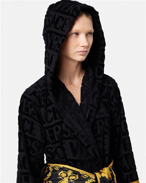 versace robe short|I ♡ Baroque Short Bathrobe Black .